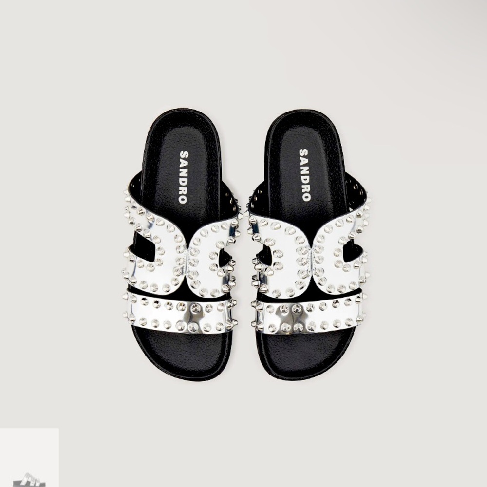 Sandro Flat Rivet Sandals 37